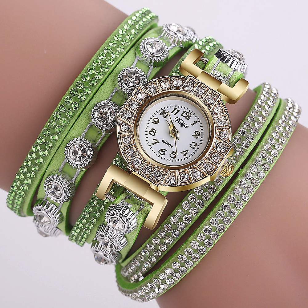 Women Casual Analog Quartz Women Rhinestone Watch Bracelet Watch DP & #D