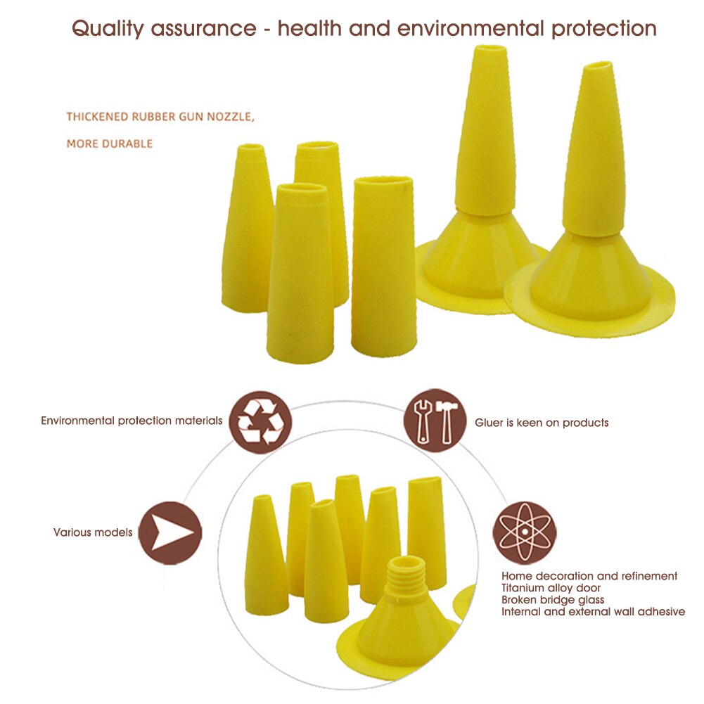 8pcs/set Finishing Multifunction Accessories For Caulking Glass Cement Sealant Tool Home Floor Glue Nozzle Interior Durable