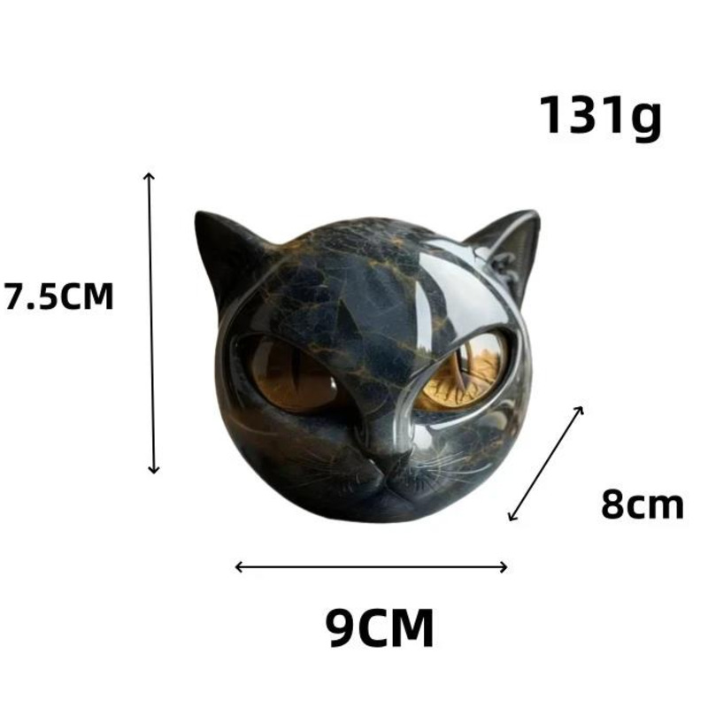 Halloween Cat Sculpture Decoration Cute Cat Head Ornament Home Decor Easter Christmas Decoration Figurine
