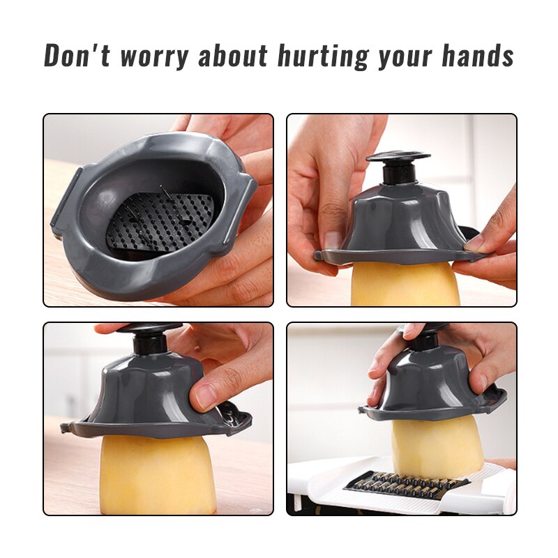 9 In 1 Keuken Gadget Rasp Groentesnijder Slicer Multifunctionele Voedsel Chopper Mandoline Slicer Draaien Afvoer Mand #1