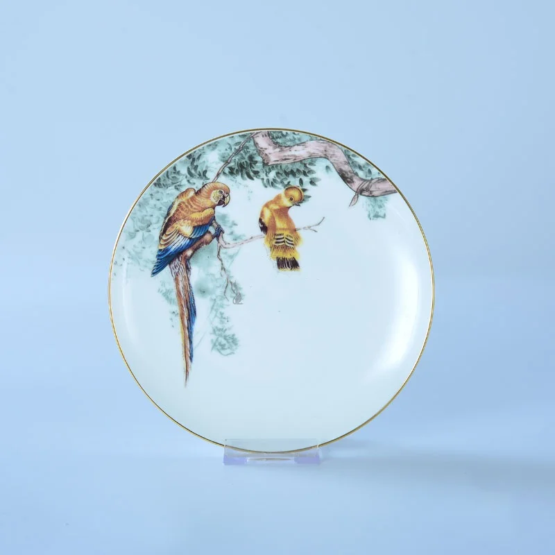 Juegos de platos de cocina, juego de tazas, cuenco, cuchara, platos de cena, taza, plato de postre, juegos de platos y platos de animales del bosque lluvioso: Azul