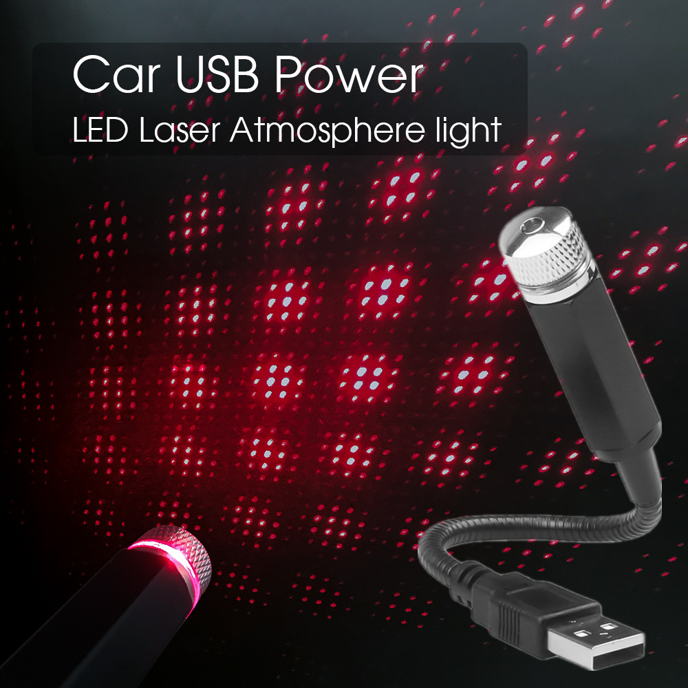 Adjustable USB LED Light Interior Car Roof Galaxy Star Adjustable Lighting Effects Light Projector Atmosphere Decorative Lamp