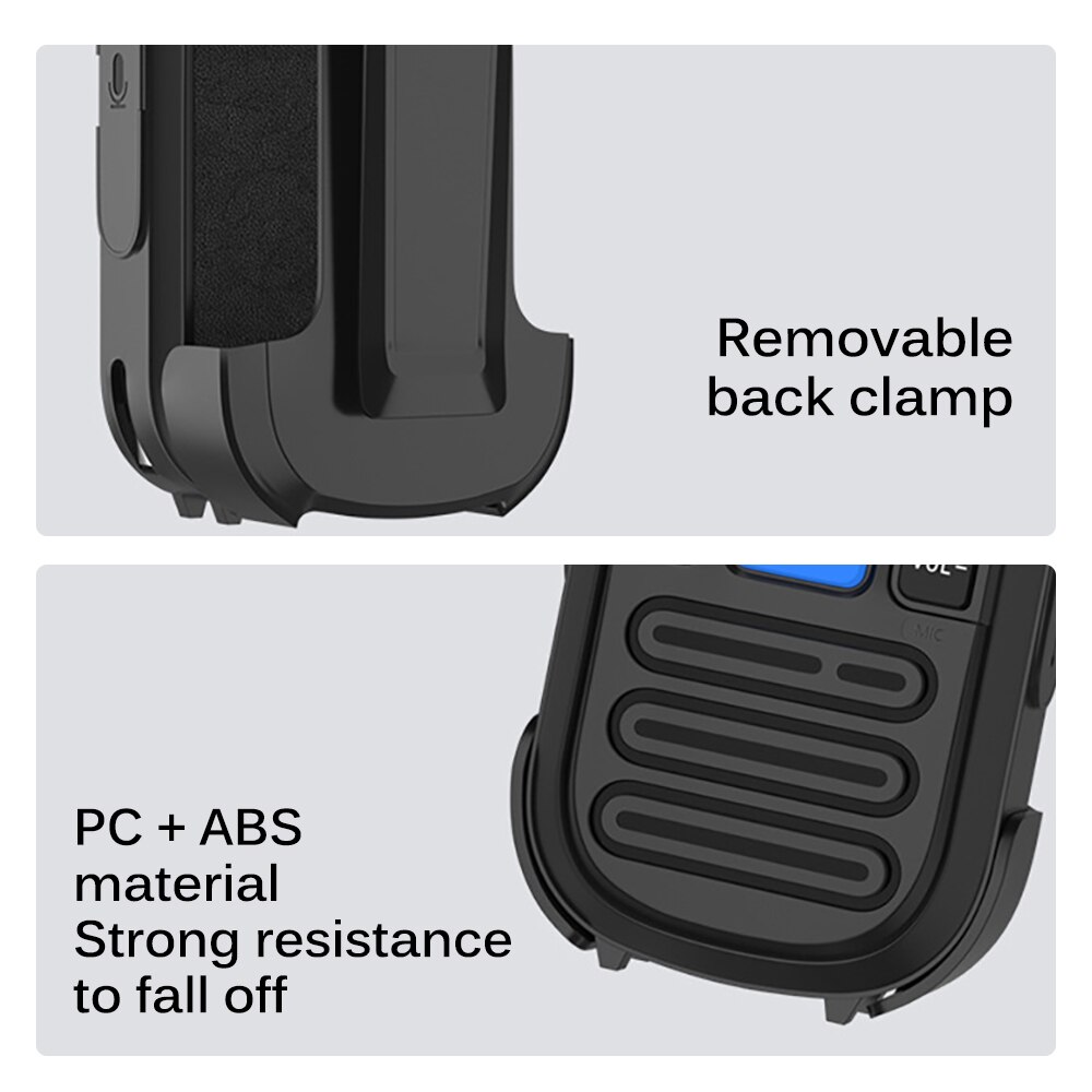 2pcs Walkie Talkie USB Rechargeable Portable Interphone Two-Way Radio For Children Adult Camping Outdoor Black Walkie Talkie