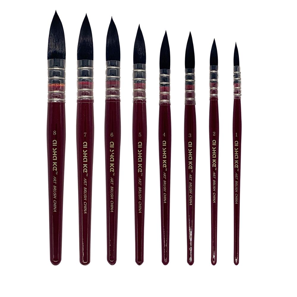 Two-color Nylon Hair Flat Peak Oil Brush 12 Pcs Sets Of Brushes Art Water-colour Paint Brush School Educational Supplies