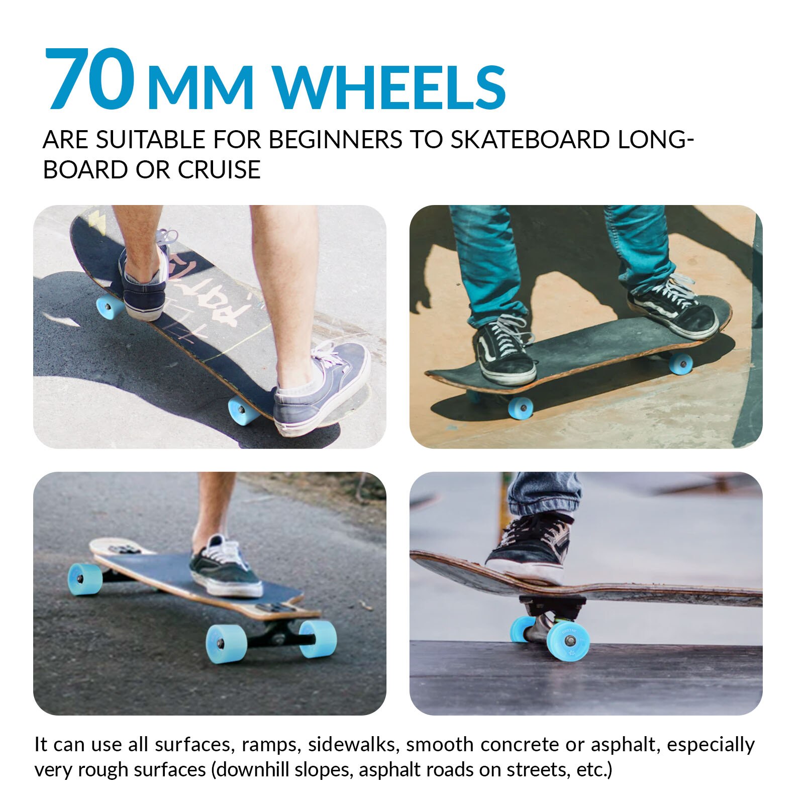 Ronyme 4 Uds 78A ABEC-9 Longboard ruedas de alto rendimiento ruedas de PU de patineta de ruedas Mini Crucero de ruedas