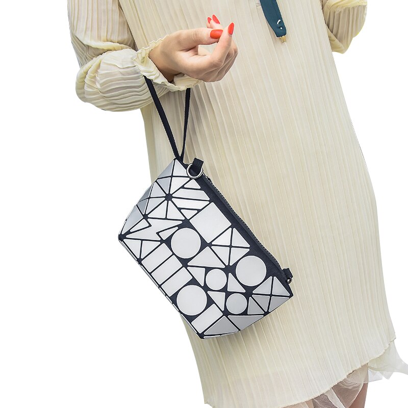 Hand-Held purses and handbagsWomen Shoulder Bag Trendy Rhombic Geometric Messenger Bag Lattice Clutch Purse