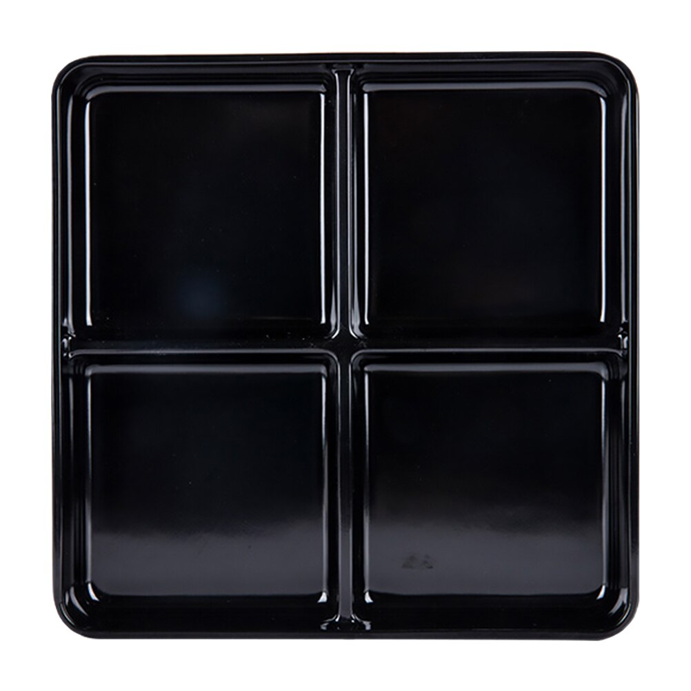 Pot Food Plate Household Food Tray Appetizer Serving Plate: Black