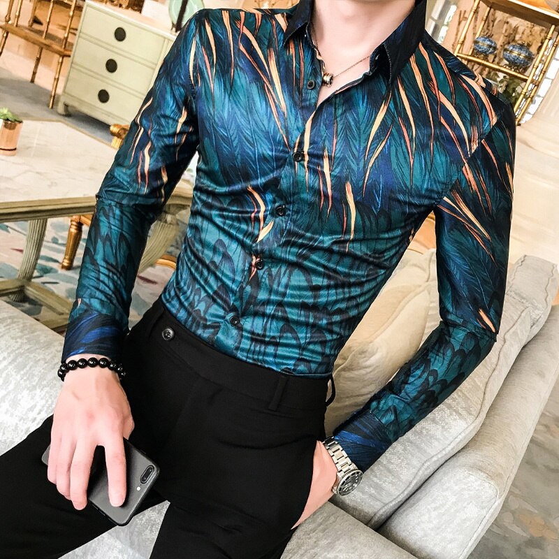 Boys' Latin Dance Shirt - Spliced Mesh Long Sleeve, Slim Fit, For Salsa, Tango, Performance