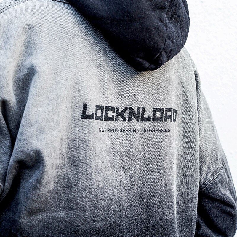 Mirecoo Men Denim kimono Jacket Gradient Open Stitch Jacket Men Windbreaker High Street Hip Hop Men Coat Clothing Autumn