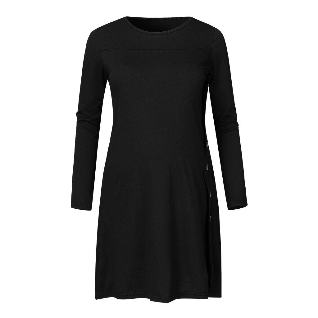 Women T-Shirt Nursing Hoodies Pregnant Women Sweater Long-Sleeved Tops Solid Casual Maternity Blouse Button Side Clothes ##4