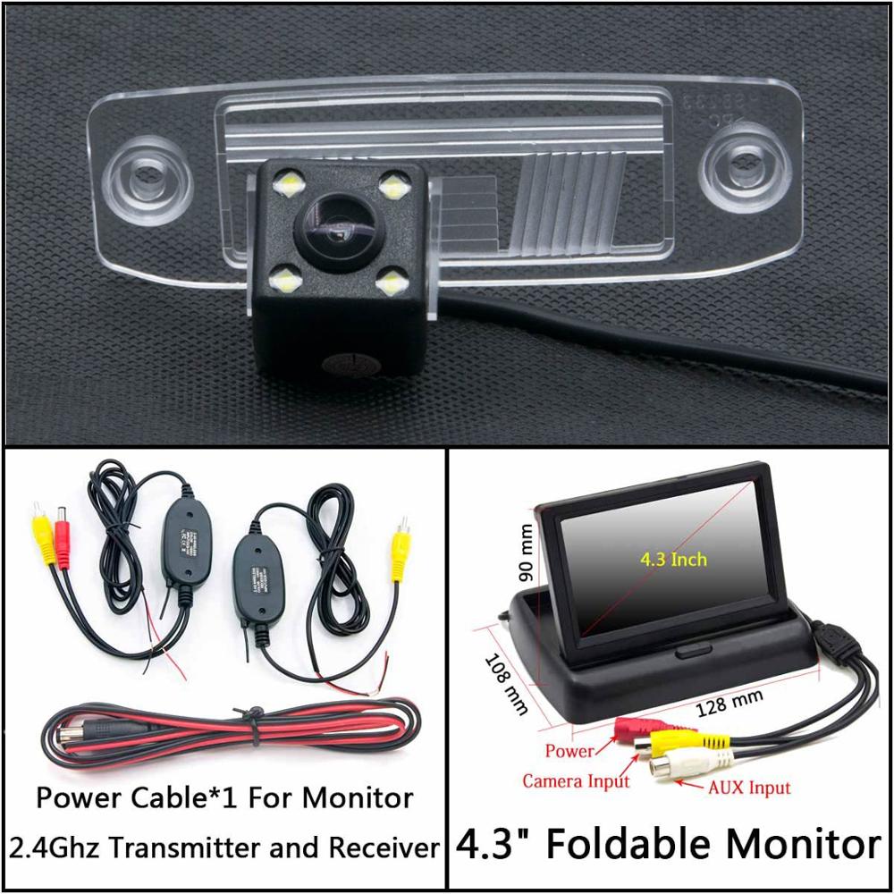 4 LED licht Sicherung Rückansicht Kamera Für KIA Sportage SL Sportage R Sorento Ceed Rio X-linie Auto parkplatz LCD Spiegel Monitor: C kabellos 4.3Zoll F