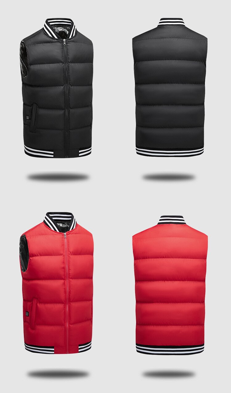 Winter Smart Self-heating Vest for women Cotton-padded Clothes Solid Color Sleeveless Vest Men's USB Charging Plus Velvet Jacket