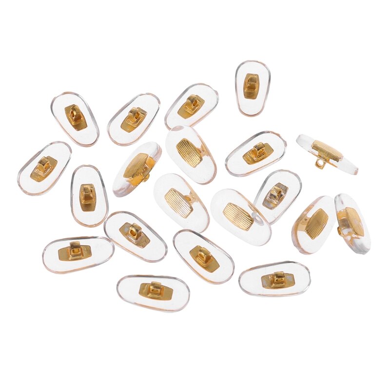 10 paar/partij gouden pvc-brillen antislip aluminium conductor zilveren neuspads 62ke: Goud