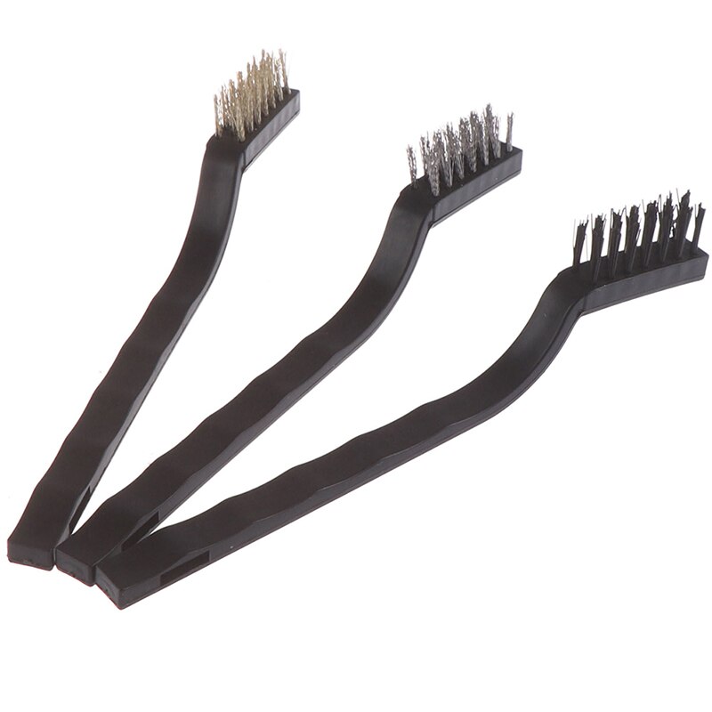 Mini Edelstahl Rost Pinsel Durcheinander Reinigung Polieren Detail Metall Pinsel Draht Zahnbürste Reinigung Werkzeug Familie Bausatz 3Stck