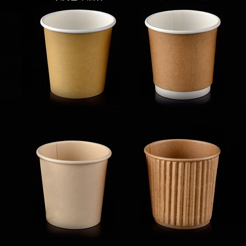 100pcs Net red 4oz 100ml small paper cups double layer dispsoable coffee cup birthday party favor milk tea beverage cup with lid