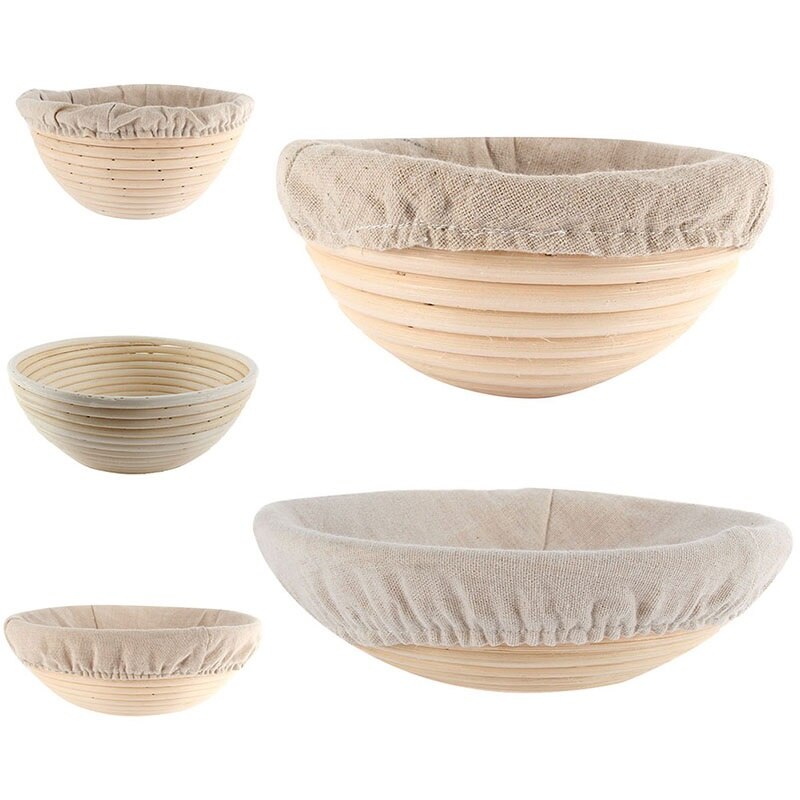 Juego de cestas de mimbre para fermentación de pan , cubierta de tela, masa de Baguette forrada reutilizable, cestas para fermentación, decoración de almacenamiento