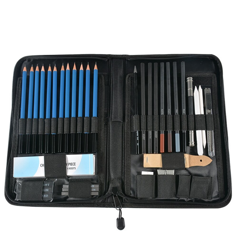 40pcs Non-Slip For Kids Sketching Pencils Set Home With Zipper Bag Drawing Art Supplies Beginner Stationery