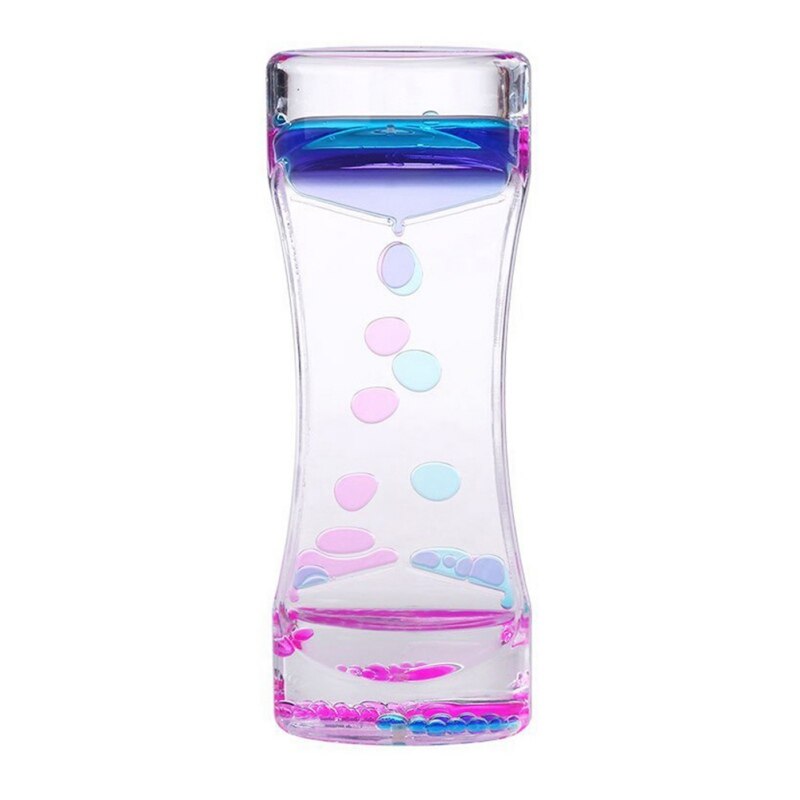 SaleFloating Color Mix Illusion Timer Liquid Motion Visual Slim liquid Oil Glass Acrylic Hourglass Timer Clock Ornament Desk