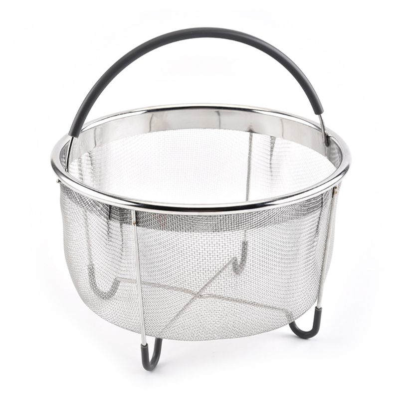 Panier vapeur Pot instantané 304 acier inoxydable panier vapeur crépine avec poignée