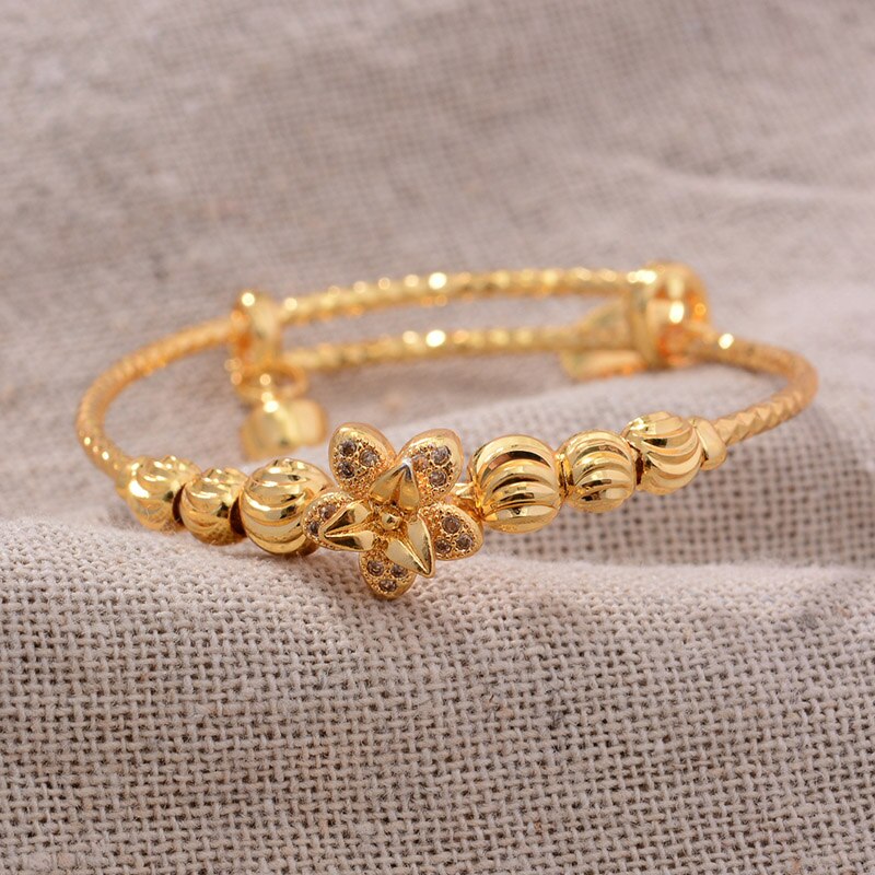 24k 4 stk etnisk guld farve dubai armbånd til drenge piger luksus armbånd armbånd kvinder pige brud dubai armbånd barn smykker