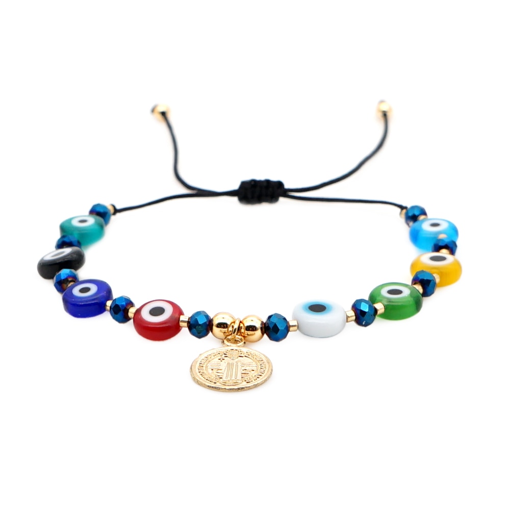 GO2BOHO Armband Voor Vrouwen Turkse Evil Eye Armbanden Bedels Sieraden Verstelbare Nazar Boncuklu Bileklik Pulseras Lucky Armbanded