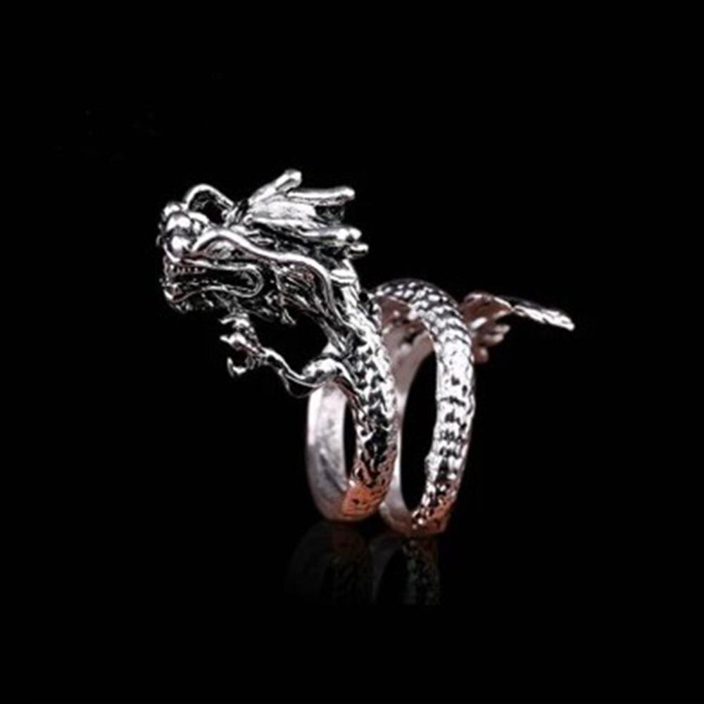 Retro Punk Snake Ring Voor Mannen Vrouwen Overdreven Antieke Siver Kleur Opening Verstelbare Ringen: A3