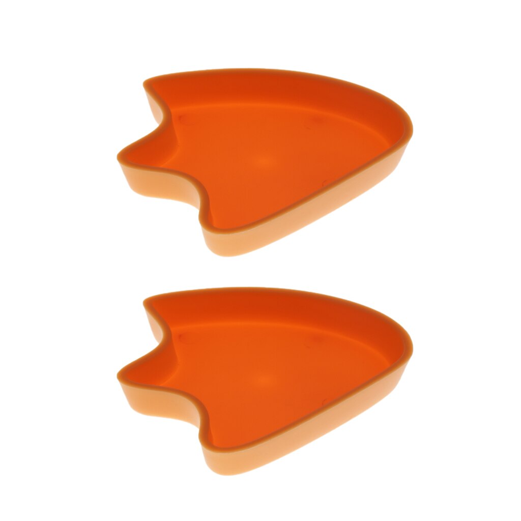 1/2/5 pak krybdyr vand mad fad skål plast gekko måltid orm foder blad form fodaftryk små kæledyr mini hjørne foderskål: Stort andefodaftryk