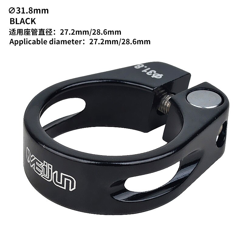 Racefiets Zadelpen Lock Road Zadelpen Clip 31.8 34.9Mm Schroef Zitbuis Clip Mountainbike Zitbuis Clip Fiets seat Onderdelen: Black-31.8mm