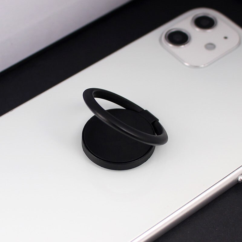 Spin Draaibaar Telefoon Houder 360 Graden Draaibare Magneet Metalen Vinger Ring Smartphone Socket Voor Magnetische Smartphone Stand: Black
