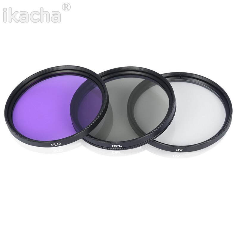 55mm UV FLD CPL Lens Filter Set + Lensdop + Bloem Zonnekap voor Nikon Sony Pentax Voor Canon D5200 D3300 D3100 Camera accessoires