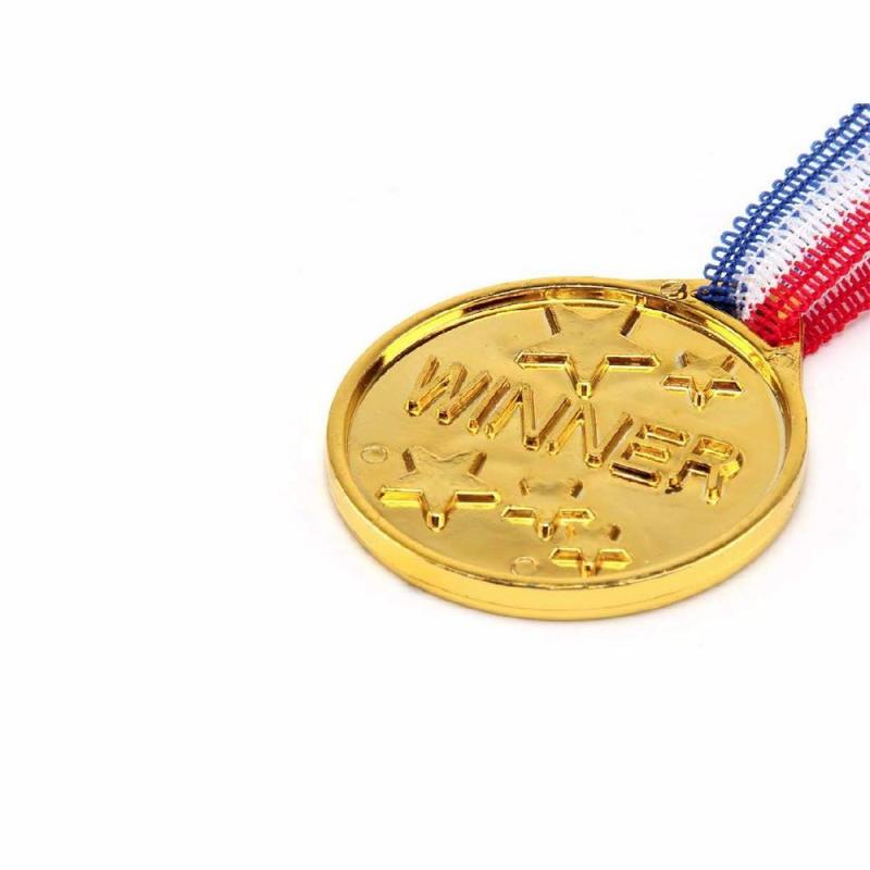 Children Gold Plastic Winners Medals Competition Trophy Souvenir Sports Day Party Bag Prize Awards Toys For Kids Xmas