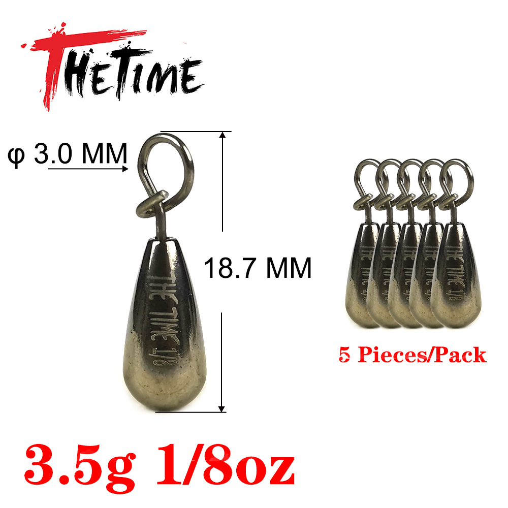 THETIME 1,8-21g, pesas de plomo para pesca de tiro directo, señuelo suave, aparejo libre, conector de gancho, plomos de línea para accesorios de pesca de lubina: Naranja