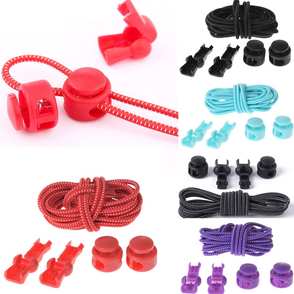 Serrure pas de lacets lacets élastiques baskets lacet 19 couleurs étirement lacets paresseux serrure Shoestring bootlacets accessoires de chaussures
