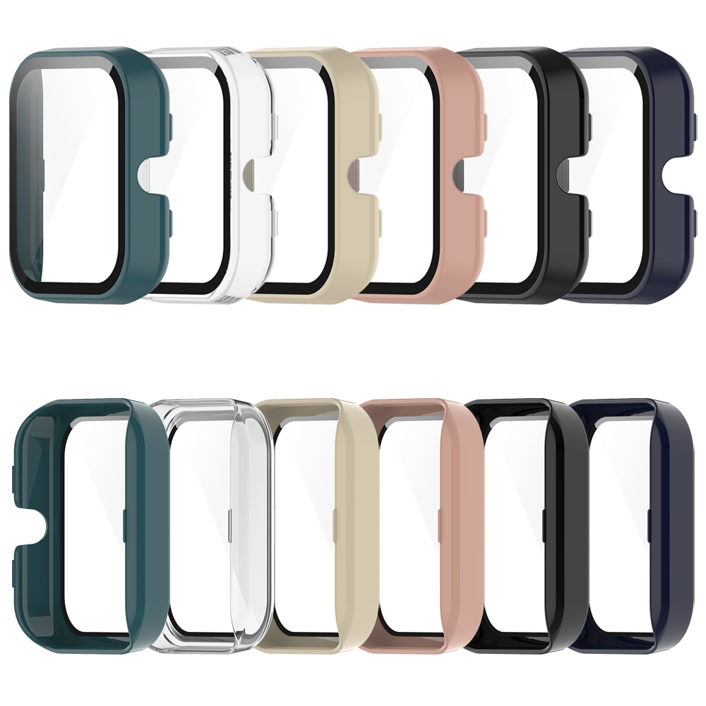 Case + Glass for Amazfit Bip 3 / 3 Pro Screen Protecor All Around Coverage Protective Bumper Case Cover Anti-scratch Accessories
