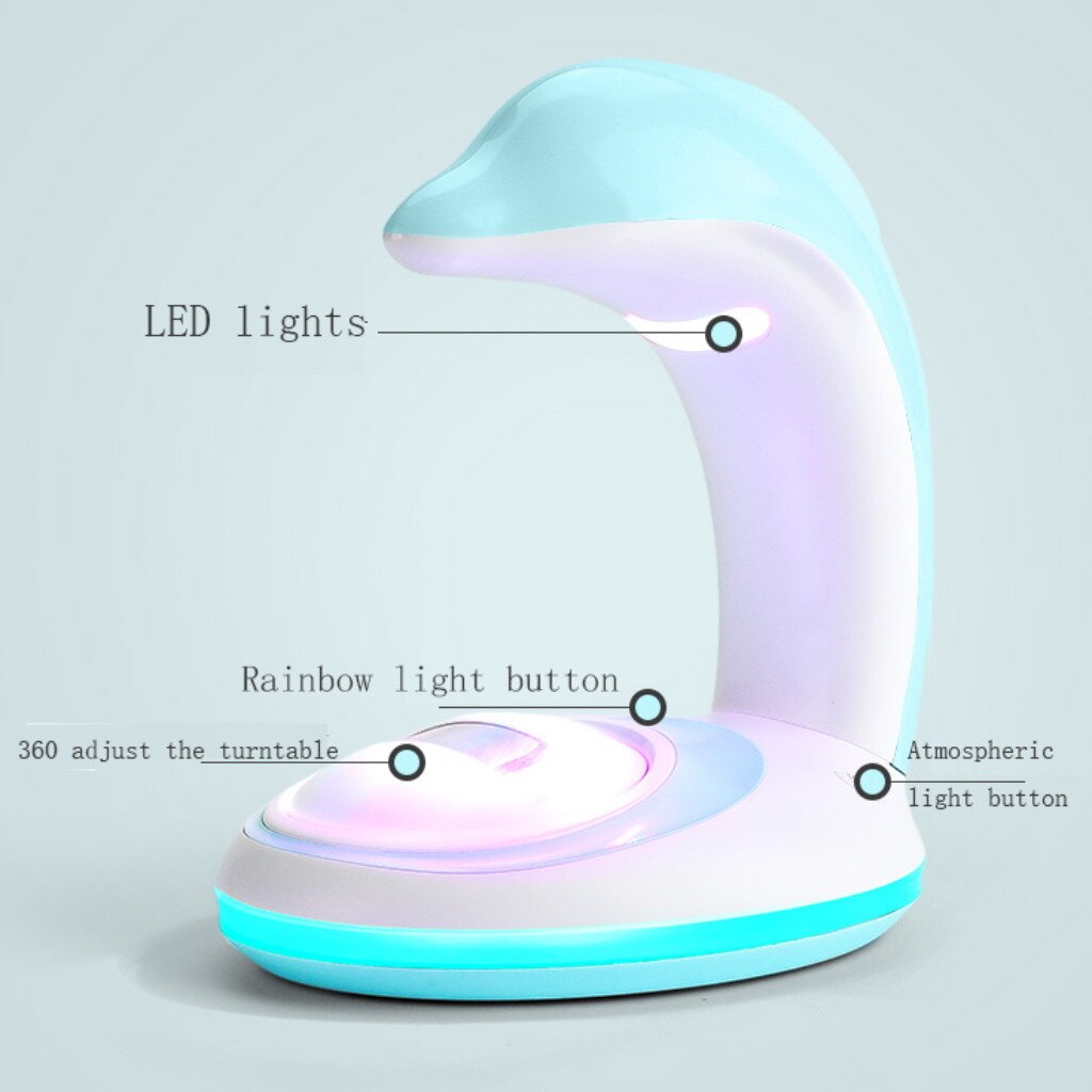 Clever Heimat Festival 3D Delphin Regenbogen Projektor USB blendend LED Leucht Lampe 19Apr1 Fan Luftbefeuchter