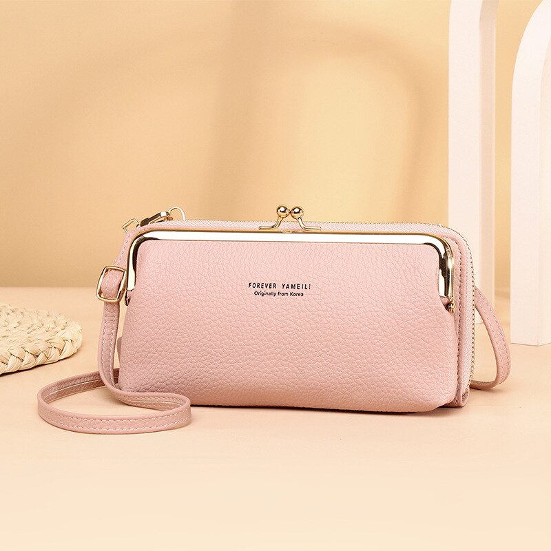 Dames Messenger Bags Vrouwen Crossbody Schouder Portemonnee Kaarthouder Mobiele Telefoon Portemonnee Voor Vrouwelijke: Pink