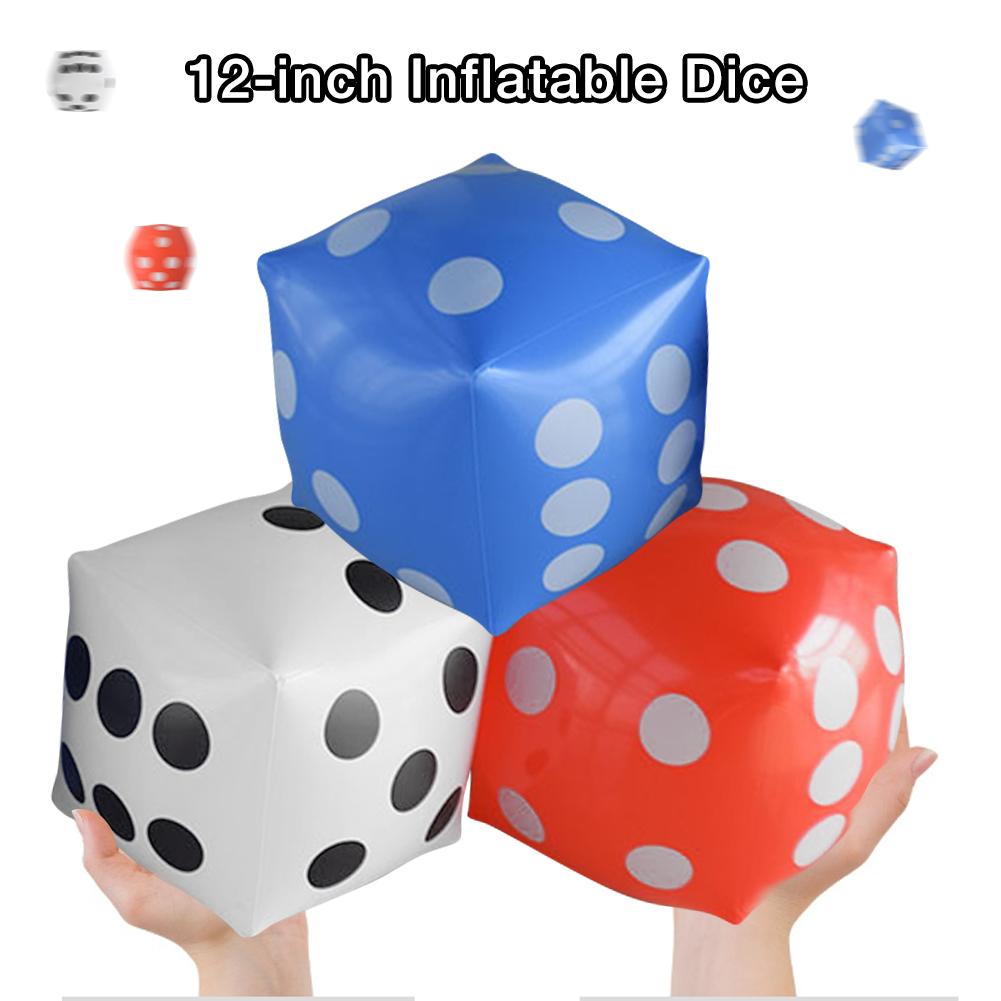 12-inch Oversized Inflatable Dice For Game Pool Toy Indoor And Outdoor Toys Inflatable Balloon Dice Party Activities Supplies