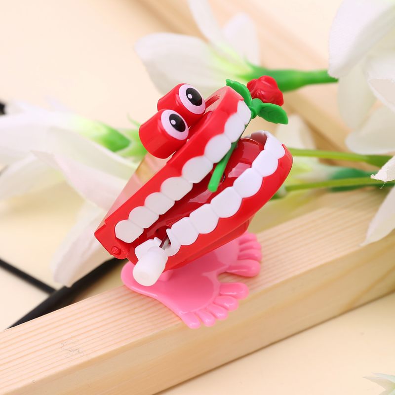 Clockwork Jumping Denture Rose Education Mechanical Toys Desktop Cute Decoration