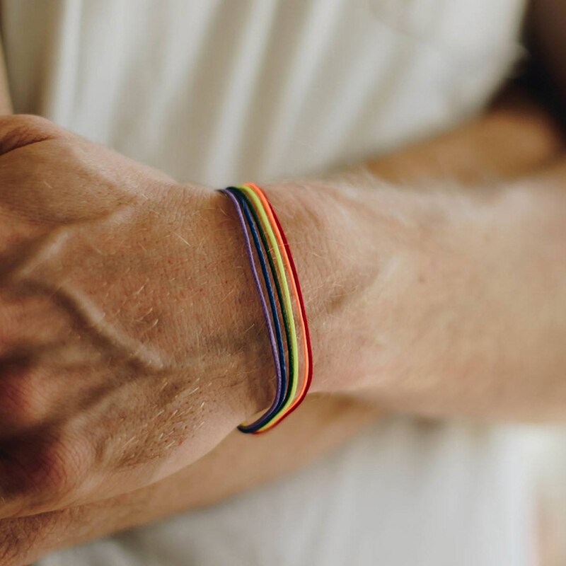 LGBT Armbänder Für Männer Frauen Handgemachte Webart Gewinde Braslet Einstellbare Homosexuell Stolz Öffnung Armreif Wrap Brazalete: Style A