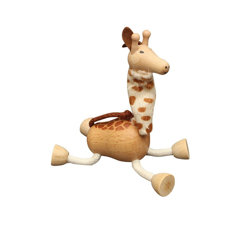 Holz Kleine Tier Massivholz Tier Puppe Modell Spielzeug Kinder Wald Tier Puppet Spielzeug Kreative Dekoration: giraffe