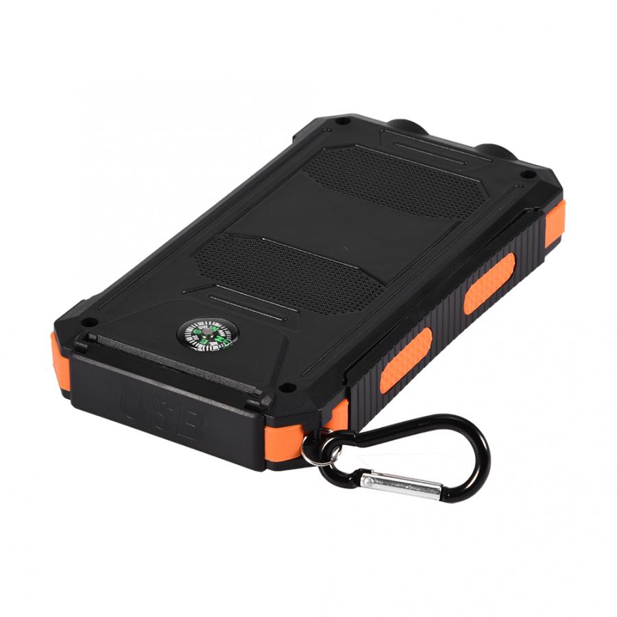 10000mAh Solar Power Bank USB Powerbank Waterproof Outdoor Light Battery External Portable Charging LED Light 2 USB Powerbank