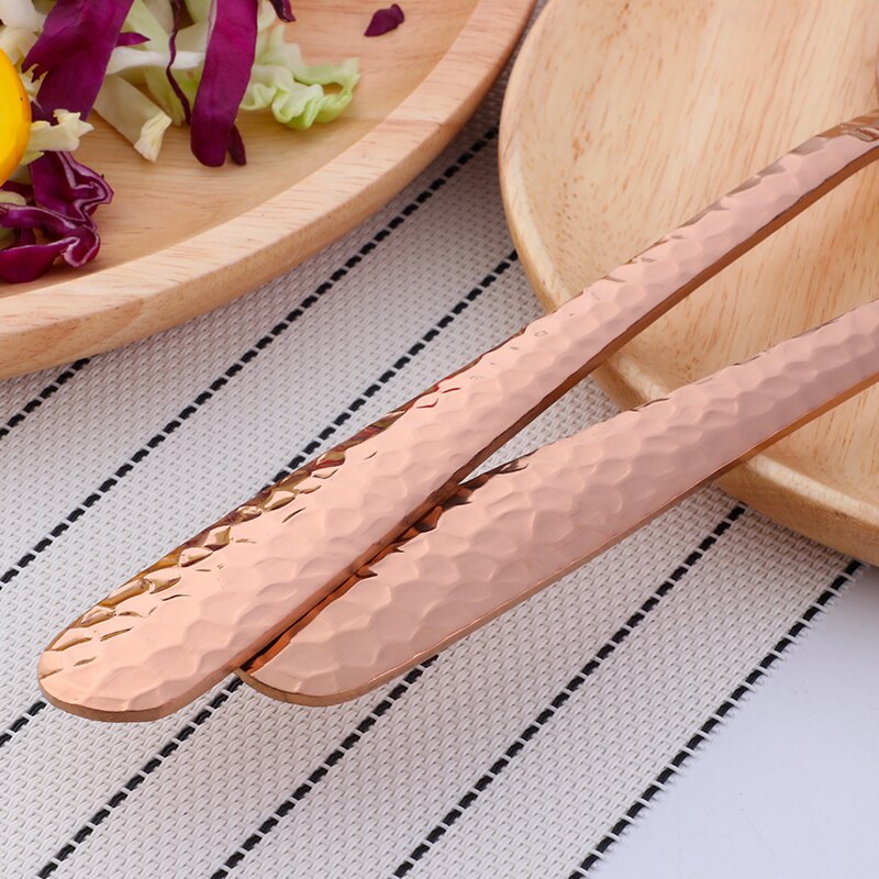 Grote Opscheplepel Vork 12Inch Goud Salade Servers Eetlepel Roestvrij Staal Rose Goud Eettafel Gereedschap Keukengereedschap