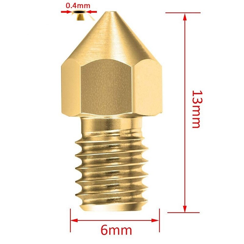 3D Printer Nozzle and Nozzle Cleaner 1.75/0.4 mm Print Head MK8 Nozzle + 10 Needle Cleaning + 2 Anti Static Tweezers