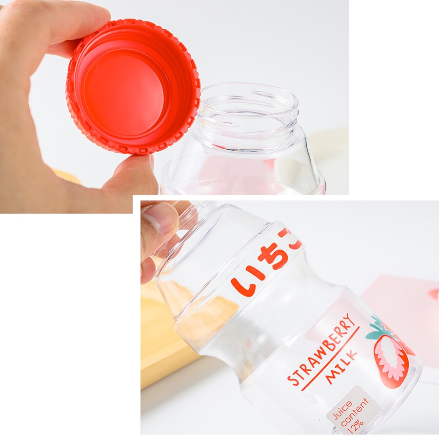 Aankomst 480Ml Plastic Draagbare Tour Drinken Yakult Vorm Melkpak Shaker Kids Meisje Volwassen Melk Sap Water Flessen