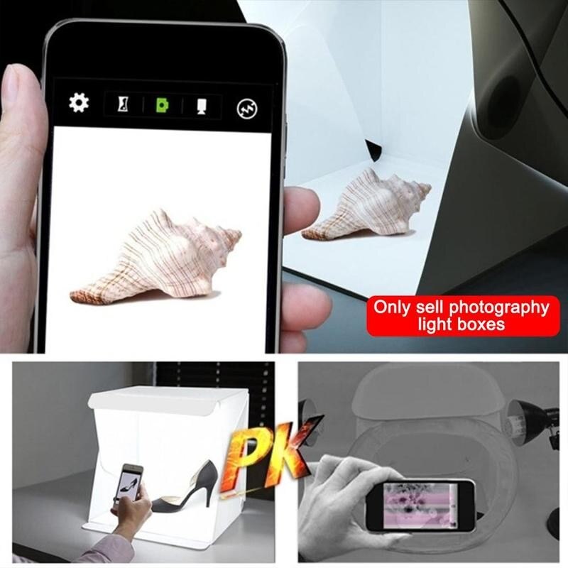 Bærbar sammenfoldelig ring led lys værelse lightbox fotografering telt studie foto kamera baggrunde box dslr blødt lys til digita