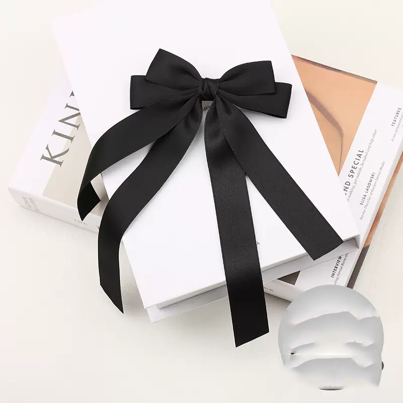Lystrfac, cinta de tela a la , horquilla con lazo para el pelo para mujeres y niñas, pinzas para el cabello con lazo blanco y negro, Clip superior, accesorios para cabello femenino: Lavanda