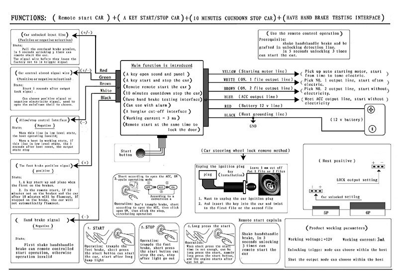 Remote Control Start Engine Keyless Car Autostart One Button Start Ignition Automation Preheating Remoulded System 12V Universal