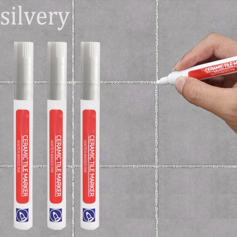 Rotulador de azulejos para reparación de lechada, 3 piezas, rotulador de alimentación de juntas, bolígrafo de pintura, rotulador de pizarra blanca borrable: Castaño