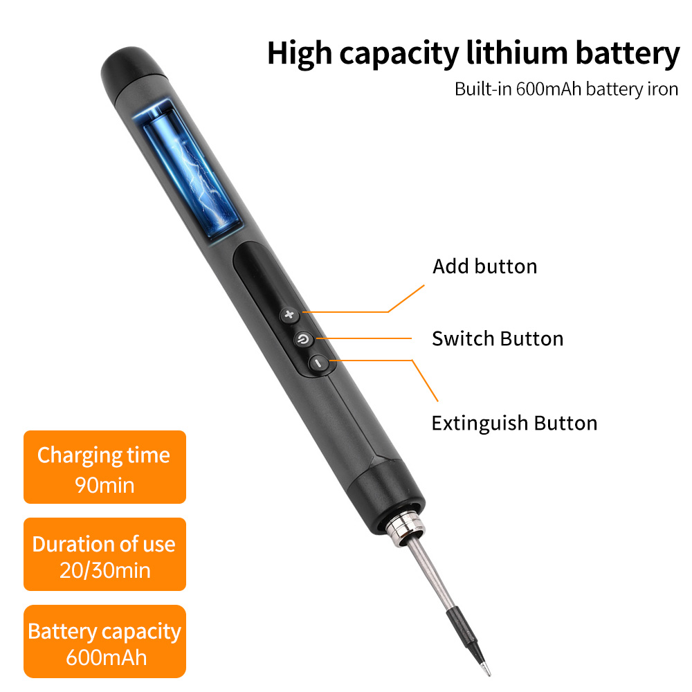 Mini Small Soldering Iron Set 5V 8W USB Soldering Iron C200S 300-450℃ Temperature Adjustable Solder Welding Iron Tool
