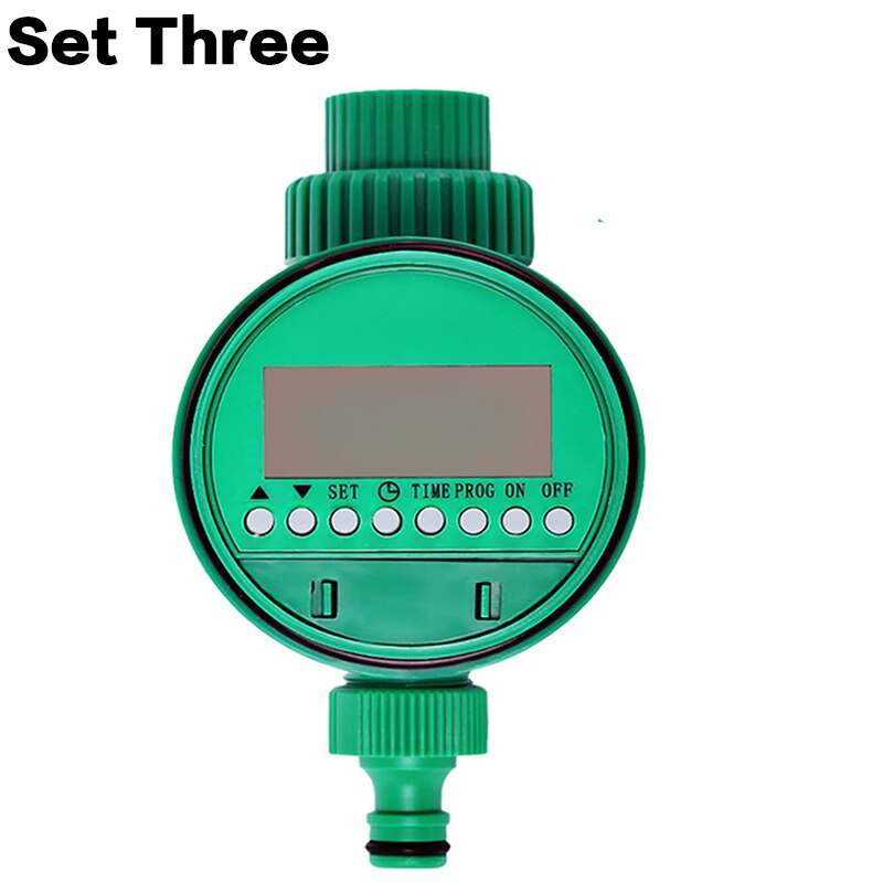 Automatic Electronic LCD Display Home Solenoid Valve Water Timer Garden Plant Watering Timer Irrigation Controller System: Set Three